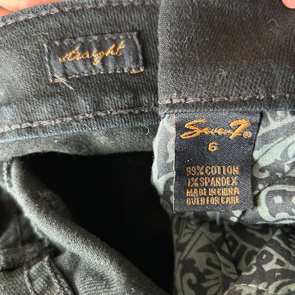 Seven7 Straight Leg Jeans Embroidered Rhinestone Back Pockets Size 6 Womens - Picture 6 of 9